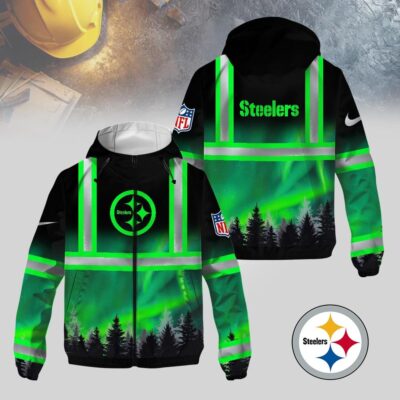 Pittsburgh Steelers | Premium NFL Northern Lights Hi-Vis Hoodie