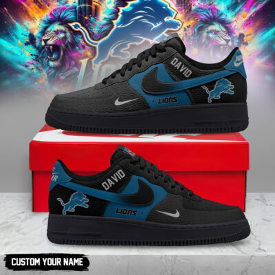 Detroit Lions | Premium NFL Black in Black AF1