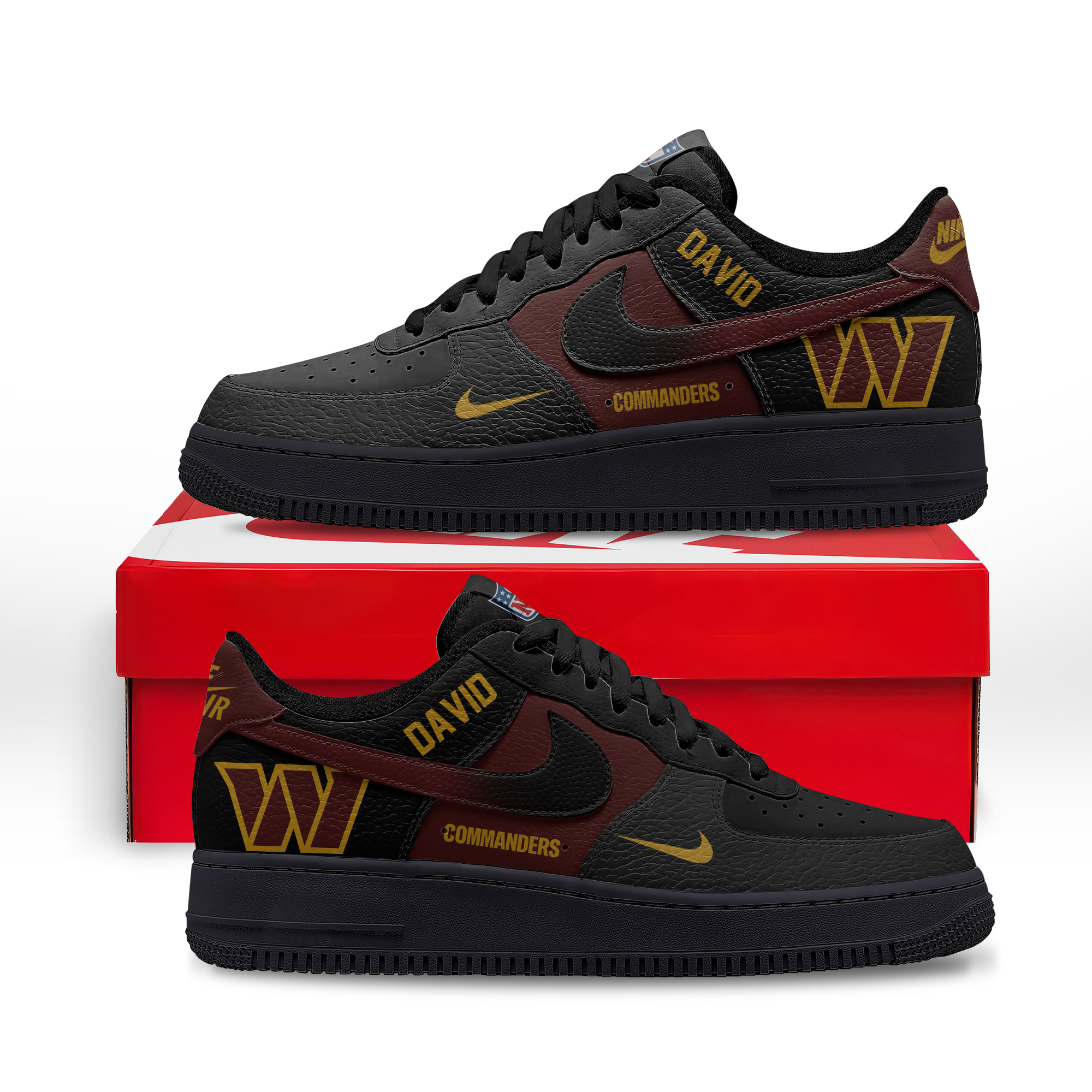 Washington Commanders | Premium NFL Black in Black AF1 - Image 2