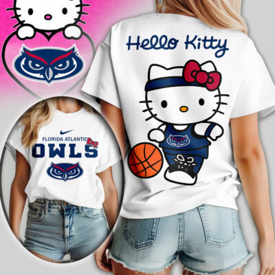Florida Atlantic Owls | Premium NCAA Hello Kitty Basketball Women Shirt