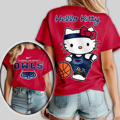 Florida Atlantic Owls | Premium NCAA Hello Kitty Basketball Women Shirt
