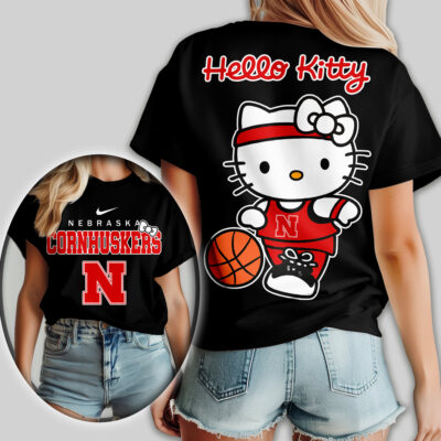 Nebraska Cornhuskers | Premium NCAA Hello Kitty Basketball Women Shirt