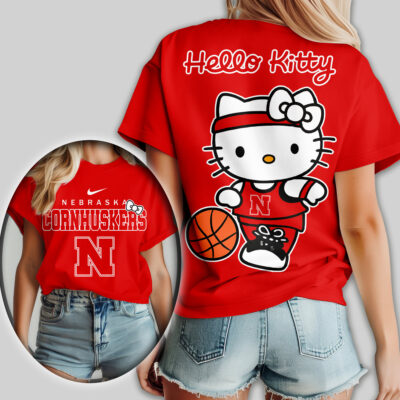 Nebraska Cornhuskers | Premium NCAA Hello Kitty Basketball Women Shirt