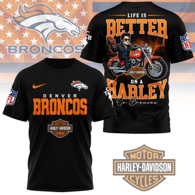 Denver Broncos | Premium NFL Elvis Presley Harley Davidson 3D Shirt