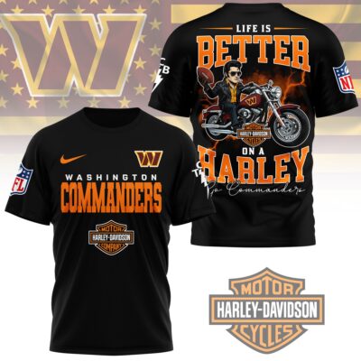 Washington Commanders | Premium NFL Elvis Presley Harley Davidson 3D Shirt