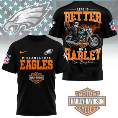 Philadelphia Eagles | Premium NFL Elvis Presley Harley Davidson 3D Shirt