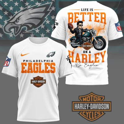 Philadelphia Eagles | Premium NFL Elvis Presley Harley Davidson 3D Shirt