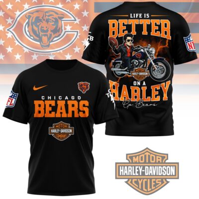 Chicago Bears | Premium NFL Elvis Presley Harley Davidson 3D Shirt