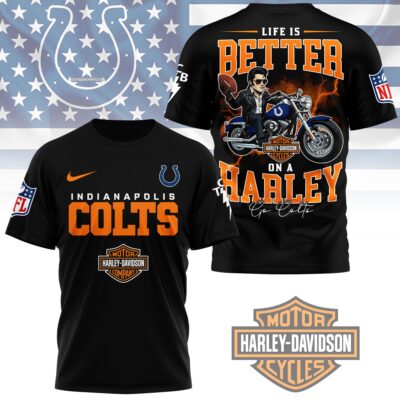 Indianapolis Colts | Premium NFL Elvis Presley Harley Davidson 3D Shirt