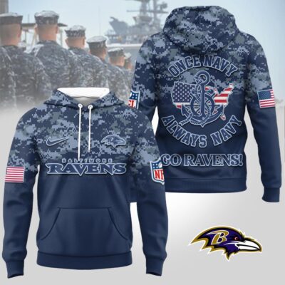 Baltimore Ravens | Premium NFL US Navy 3D Hoodie
