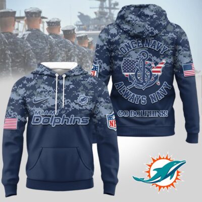 Miami Dolphins | Premium NFL US Navy 3D Hoodie