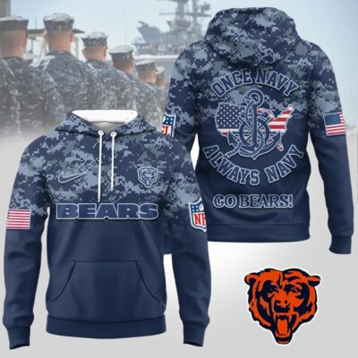 Chicago Bears | Premium NFL US Navy 3D Hoodie