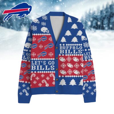 Buffalo Bills | Premium NFL Cozy V-neck Knitted Fleece Cardigan