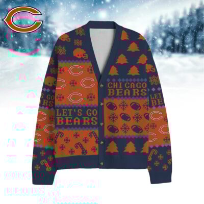 Chicago Bears | Premium NFL Cozy V-neck Knitted Fleece Cardigan