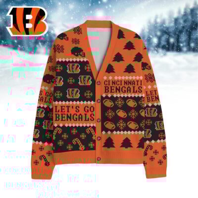 Cincinnati Bengals | Premium NFL Cozy V-neck Knitted Fleece Cardigan