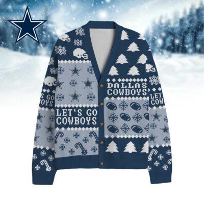 Dallas Cowboys | Premium NFL Cozy V-neck Knitted Fleece Cardigan