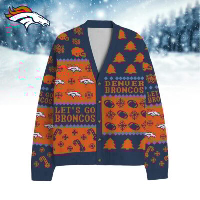 Denver Broncos | Premium NFL Cozy V-neck Knitted Fleece Cardigan