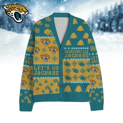 Jacksonville Jaguars | Premium NFL Cozy V-neck Knitted Fleece Cardigan