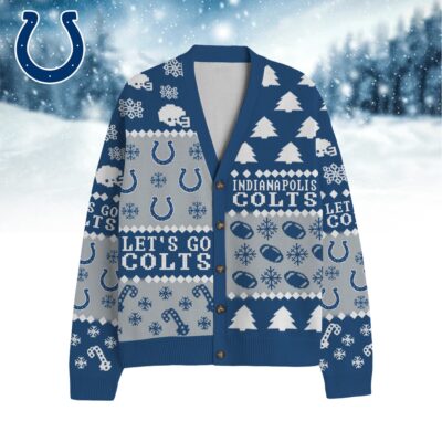 Indianapolis Colts | Premium NFL Cozy V-neck Knitted Fleece Cardigan
