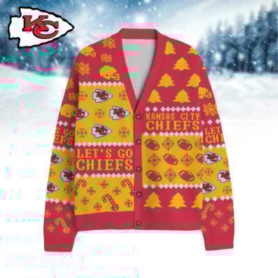 Kansas City Chiefs | Premium NFL Cozy V-neck Knitted Fleece Cardigan