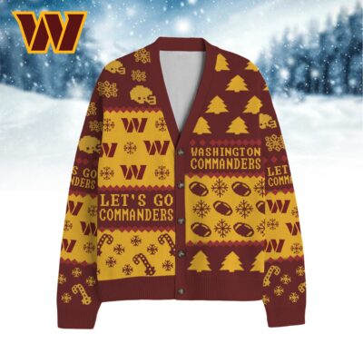 Washington Commanders | Premium NFL Cozy V-neck Knitted Fleece Cardigan