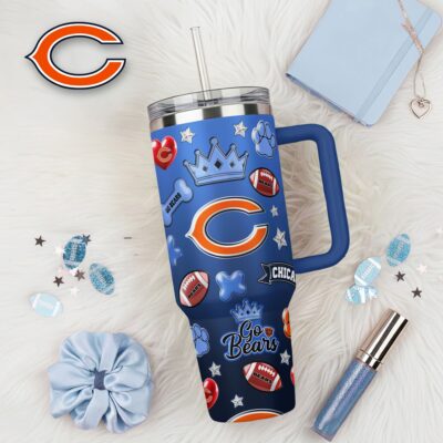 Chicago Bears | Premium NFL Icon Style 40oz Tumbler With Handle