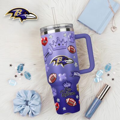 Baltimore Ravens | Premium NFL Icon Style 40oz Tumbler With Handle
