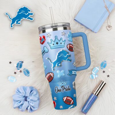 Detroit Lions | Premium NFL Icon Style 40oz Tumbler With Handle