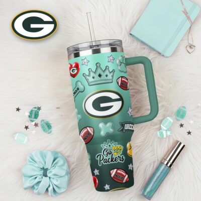 Green Bay Packers | Premium NFL Icon Style 40oz Tumbler With Handle