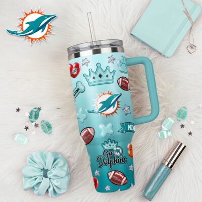 Miami Dolphins | Premium NFL Icon Style 40oz Tumbler With Handle