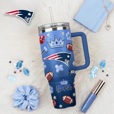 New England Patriots | Premium NFL Icon Style 40oz Tumbler With Handle