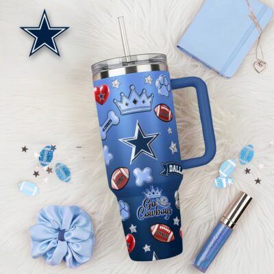 Dallas Cowboys | Premium NFL Icon Style 40oz Tumbler With Handle