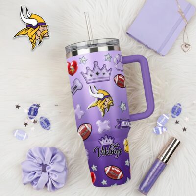 Minnesota Vikings | Premium NFL Icon Style 40oz Tumbler With Handle