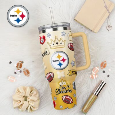 Pittsburgh Steelers | Premium NFL Icon Style 40oz Tumbler With Handle