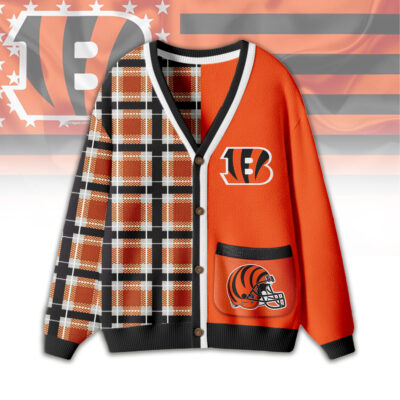 Cincinnati Bengals | Premium NFL Game Day Patchwork Cardigan with Printed Pocket Design