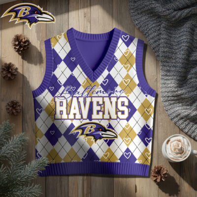 Baltimore Ravens | Premium NFL Argyle Knit Sweater Vest
