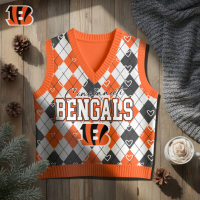 Cincinnati Bengals | Premium NFL Argyle Knit Sweater Vest