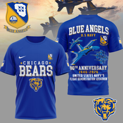 Chicago Bears | Premium NFL U.S Navy Blue Angels 3D Shirt