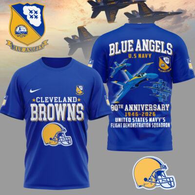 Cleveland Browns | Premium NFL U.S Navy Blue Angels 3D Shirt