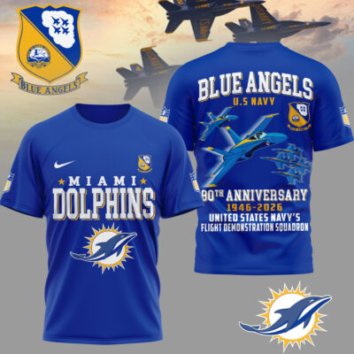 Miami Dolphins | Premium NFL U.S Navy Blue Angels 3D Shirt