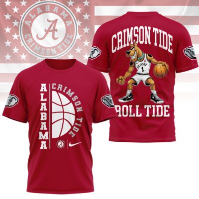 Alabama Crimson Tide | Premium NCAA Scooby-Doo Basketball 3D Shirt