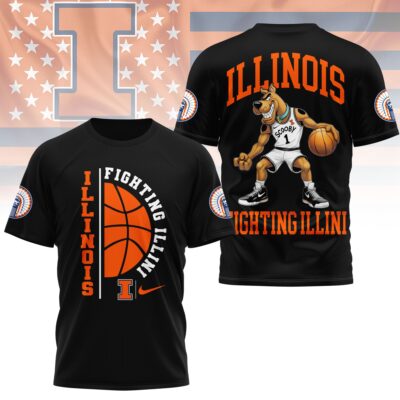 Illinois Fighting Illini | Premium NCAA Scooby-Doo Basketball 3D Shirt
