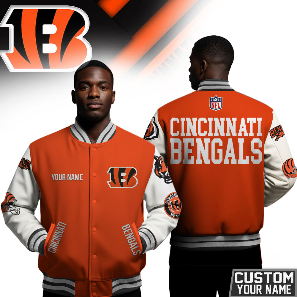 Cincinnati Bengals | Premium NFL Personalized Football Varsity Jacket