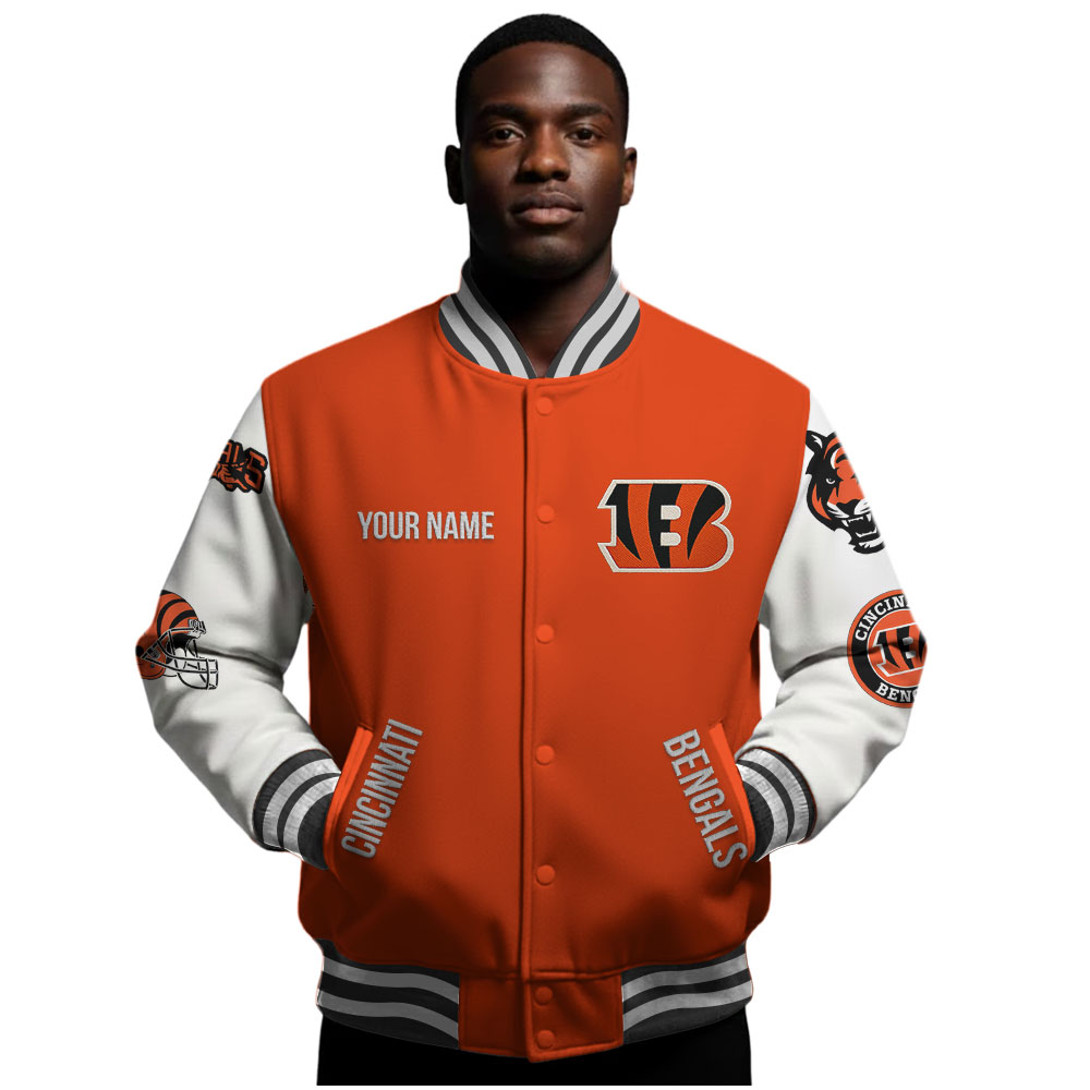Cincinnati Bengals | Premium NFL Personalized Football Varsity Jacket - Image 3