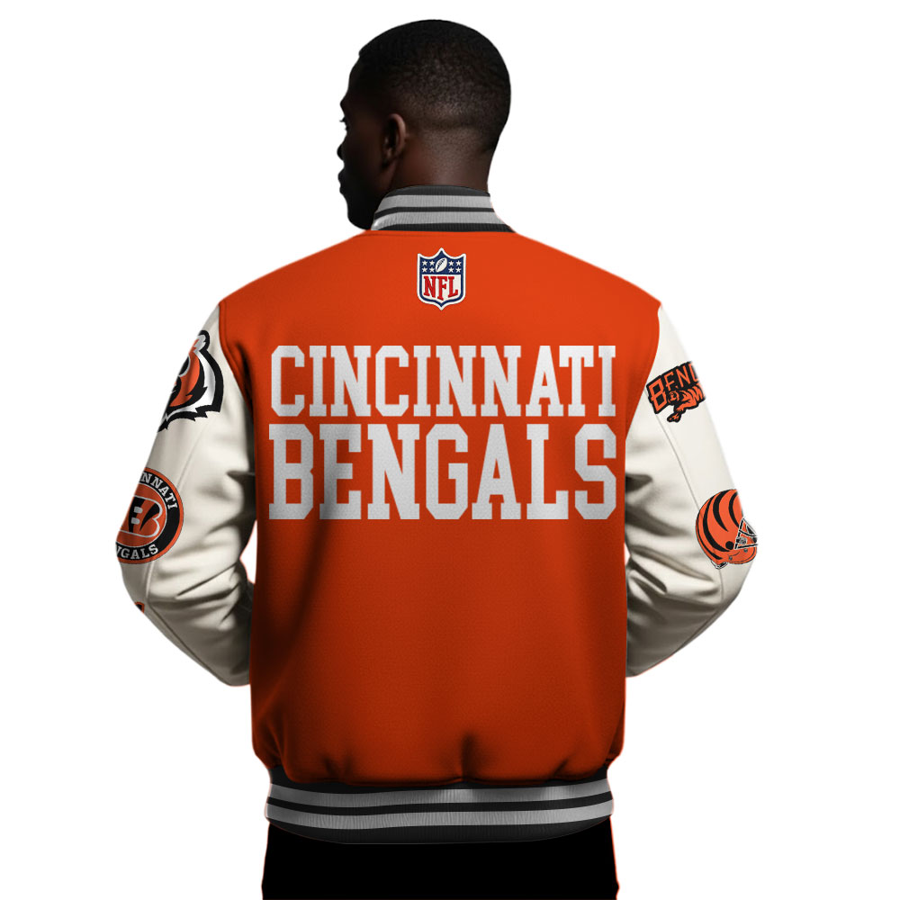 Cincinnati Bengals | Premium NFL Personalized Football Varsity Jacket - Image 4