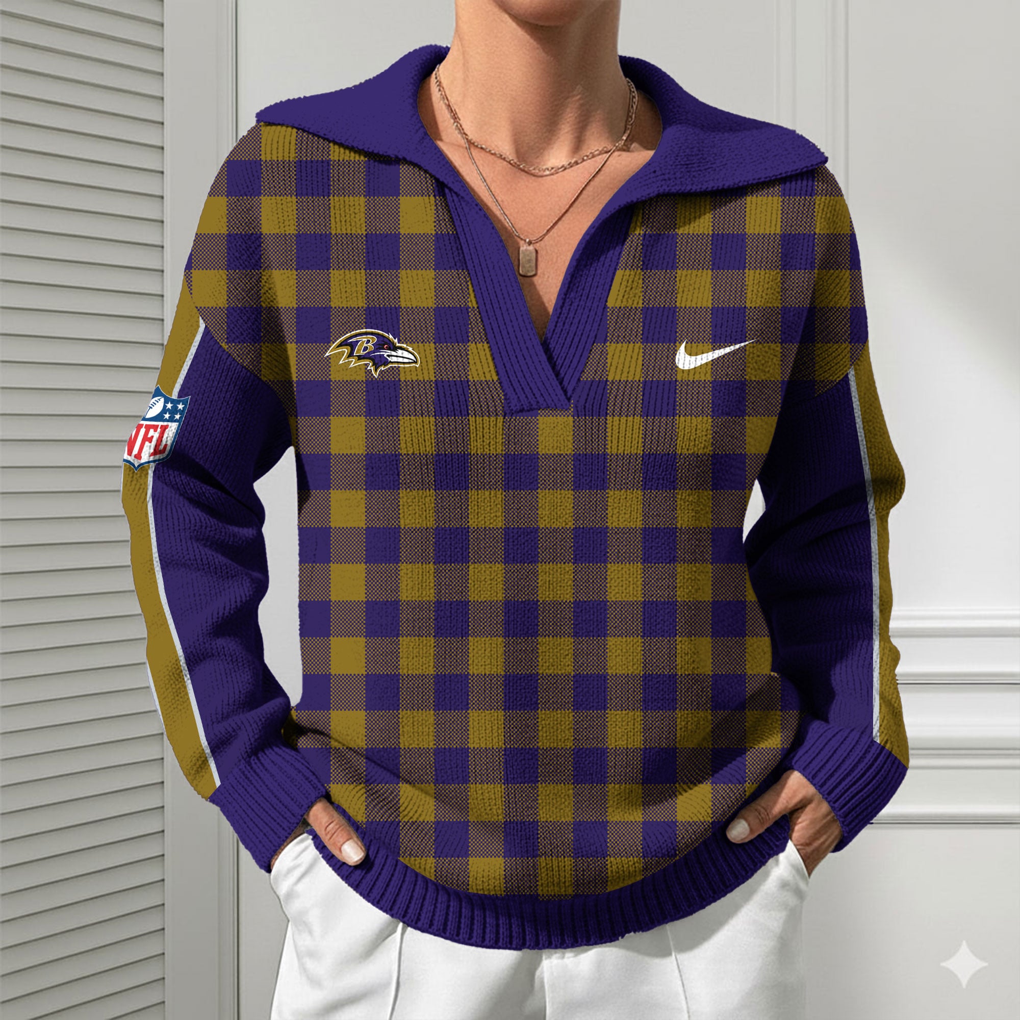 Baltimore Ravens | Premium NFL Heritage And Tradition Classic Knit Pullover - Image 4