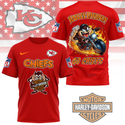 Kansas City Chiefs | Premium NFL Taz Looney Tunes 3D Shirt - Red