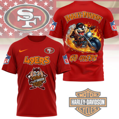 San Francisco 49ers | Premium NFL Taz Looney Tunes 3D Shirt - Red