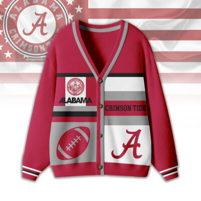 Alabama Crimson Tide | Premium NCAA Game Day Striped Knit Cardigan