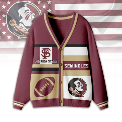 Florida State Seminoles | Premium NCAA Game Day Striped Knit Cardigan